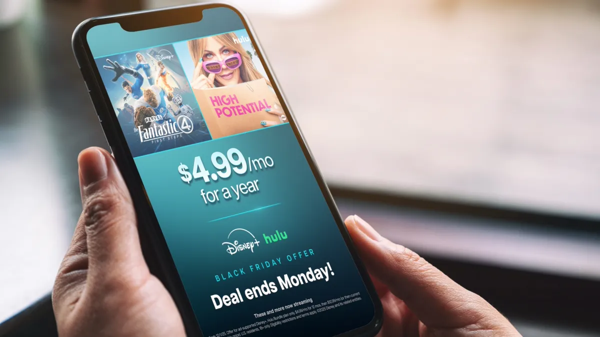 Disney+ and Hulu combo deal is back for Black Friday and this time it’s dropping to just $5 a month for an entire year.
