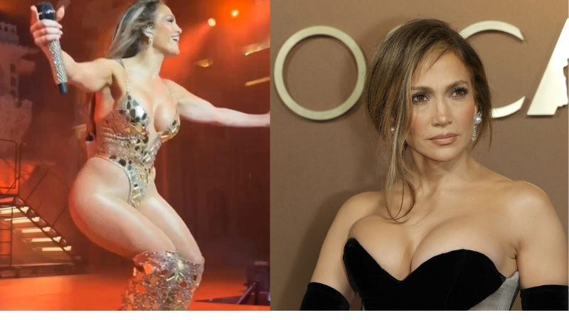 Jennifer Lopez Stuns in a Bold Bejeweled Thong Bodysuit at a Glamorous Billionaire Wedding Event